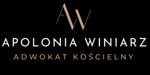 Adwokat kościelny rozwód kościelny Apolonia Winiarz pełne logo czarny biały beżowy